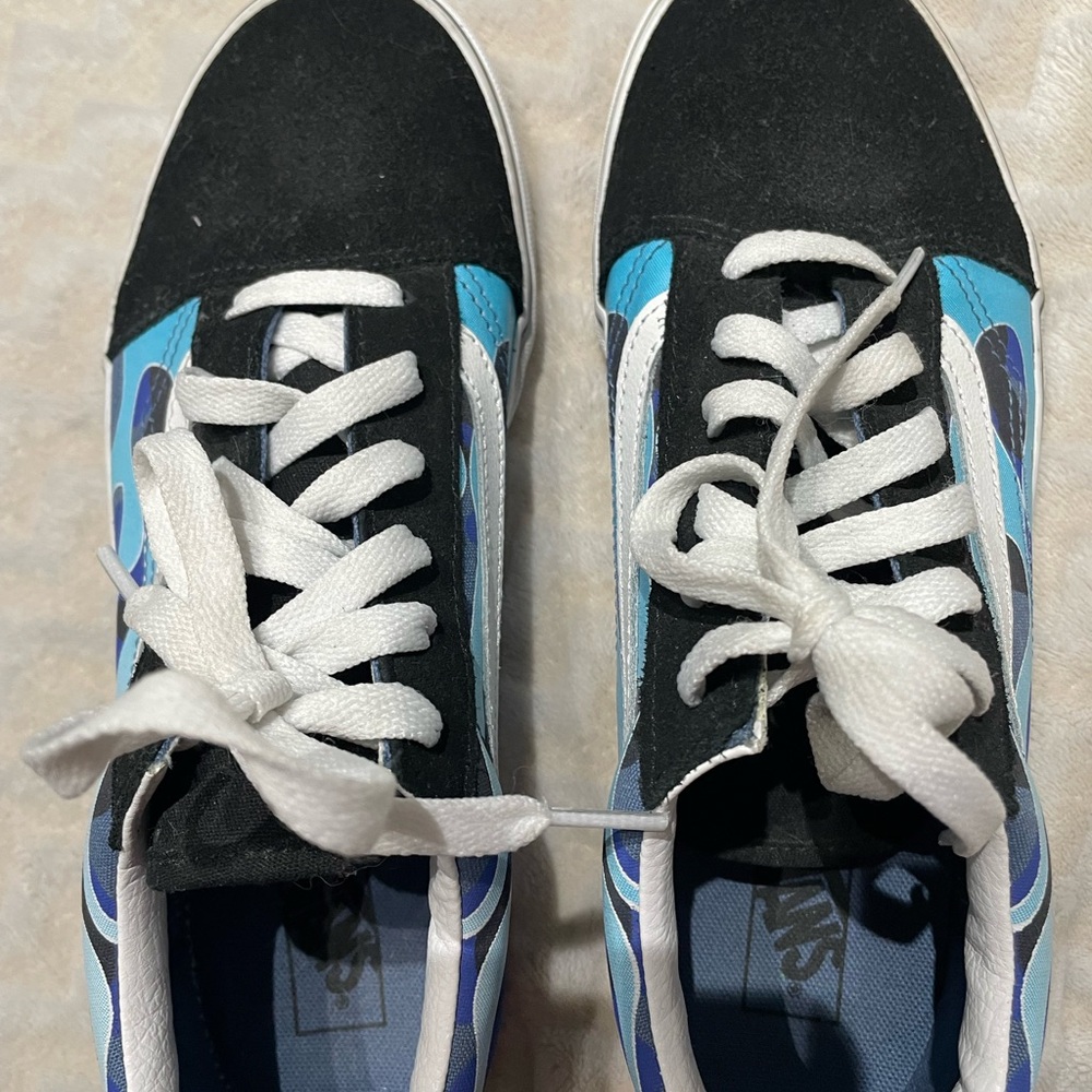 Vans Black and Blue Flame Sneakers - Picture 5 of 5